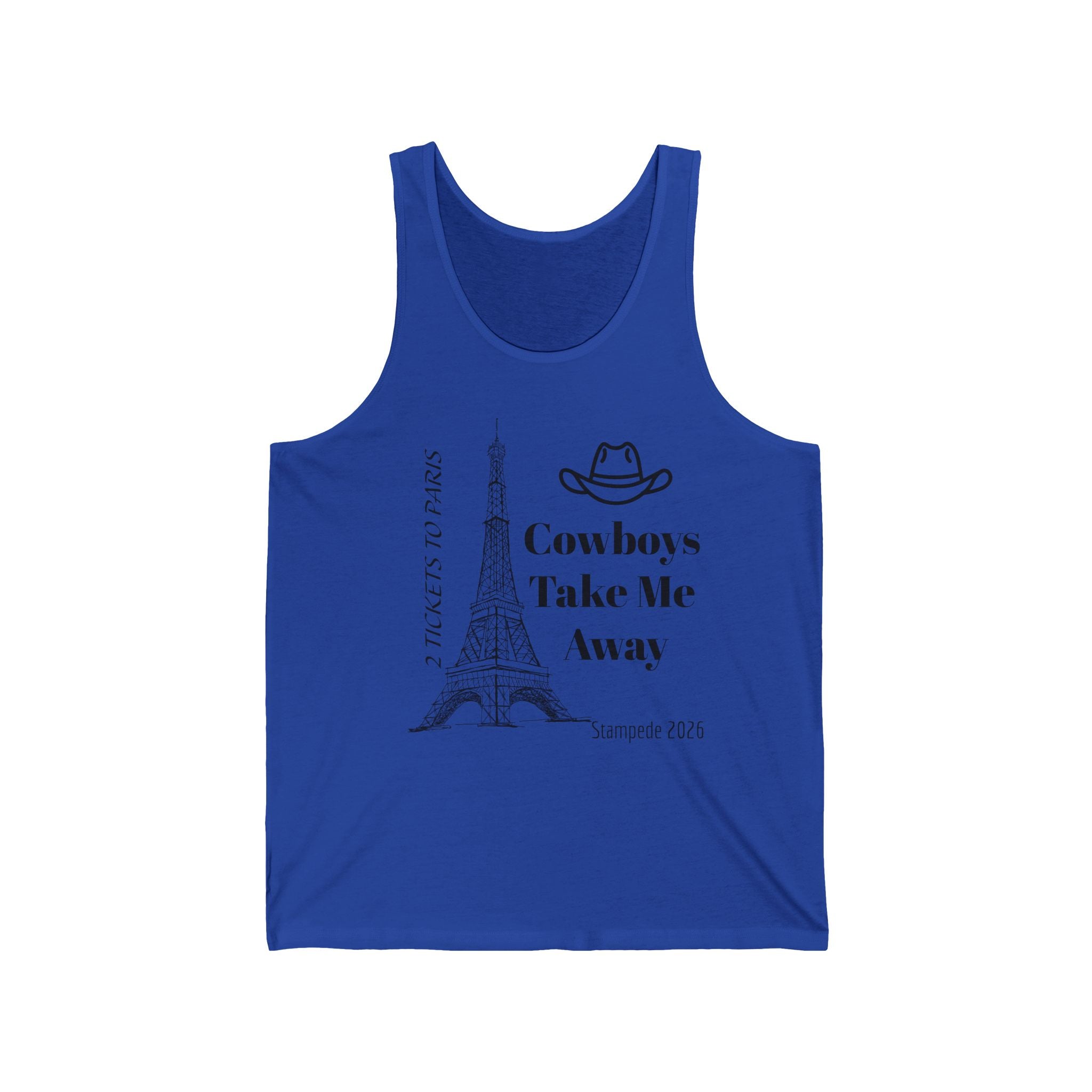 Stampede Pride | CowboyTake Me Away Tank Top – Paris Eiffel Tower Cowboy Hat Graphic