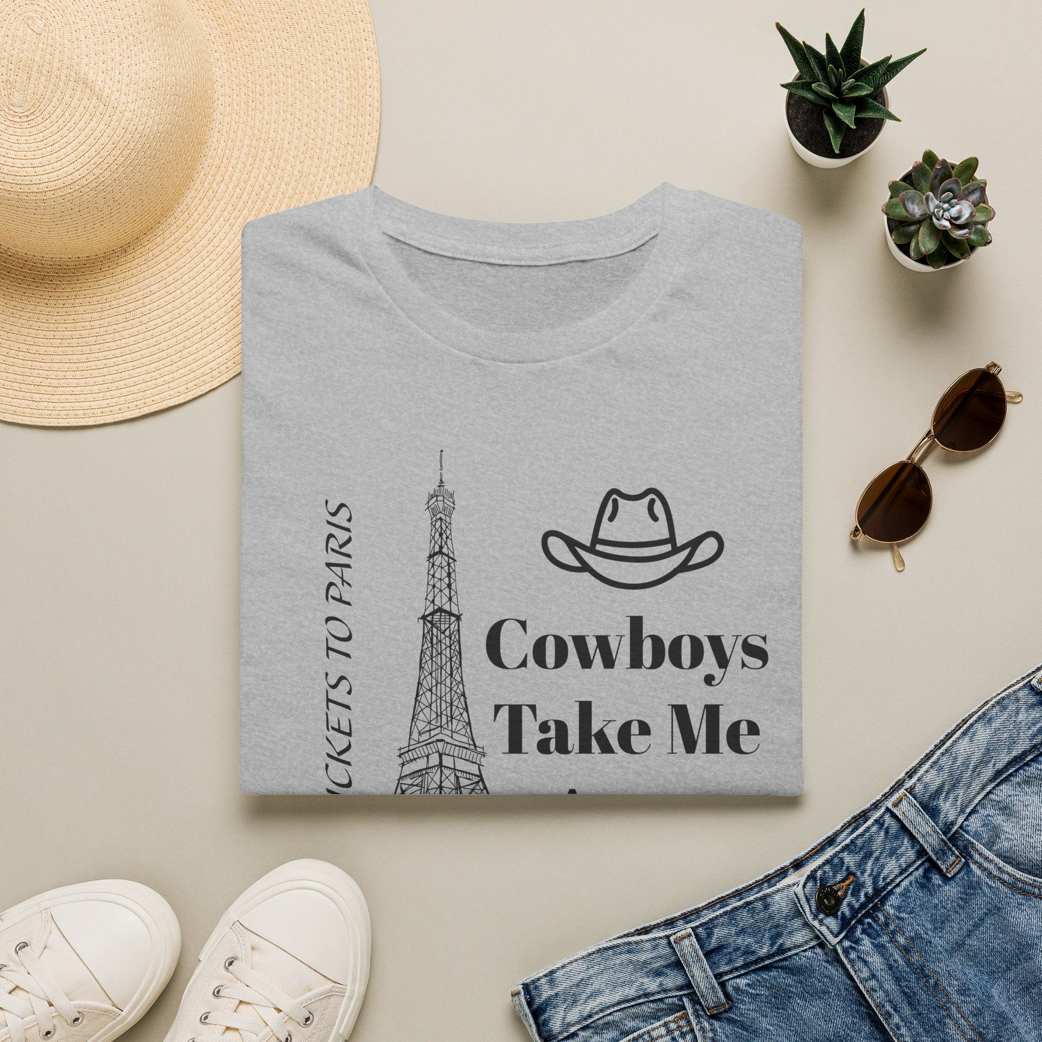 Stampede Pride | Cowboys Take Me to Paris Tee — Paris Eiffel Tower Cowboy Hat Graphic T-Shirt
