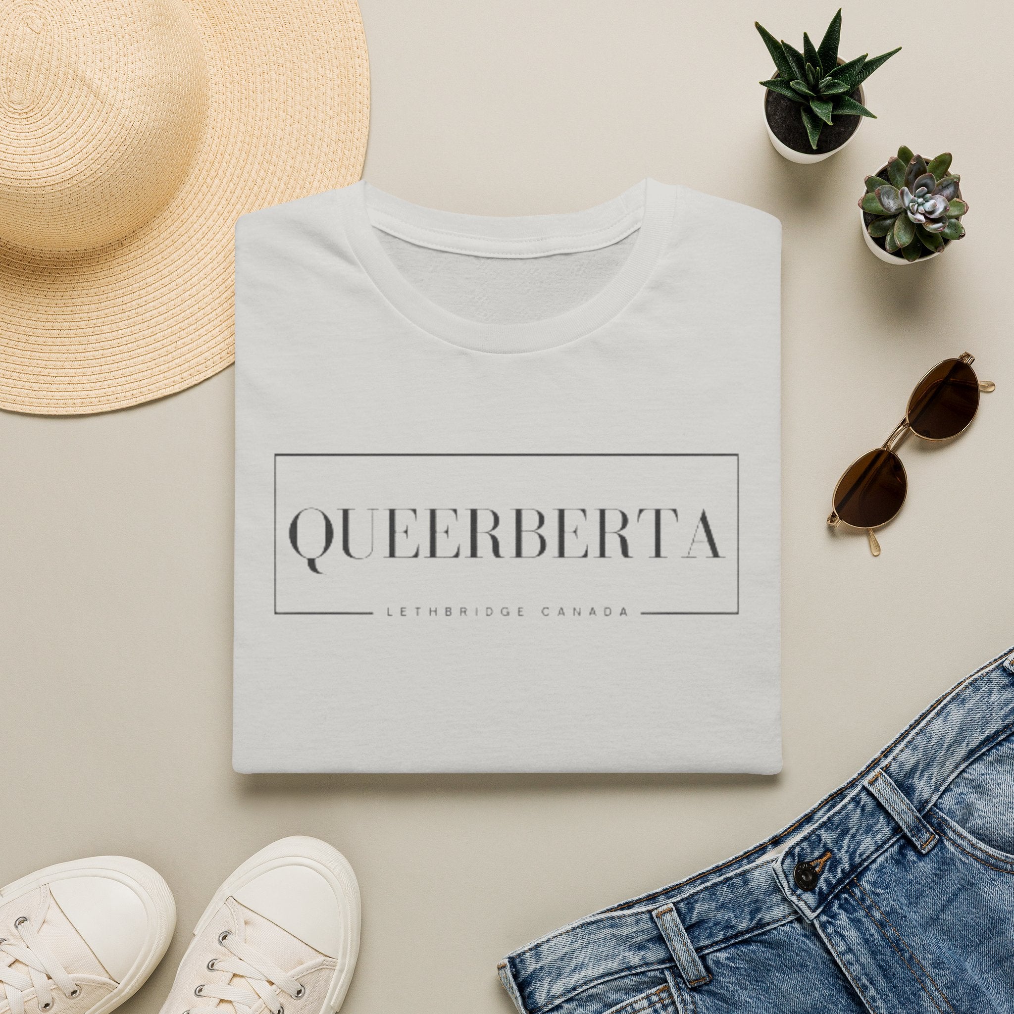 Lethbridge Queerberta | LGBTQ+ Pride Minimalist Logo Tee
