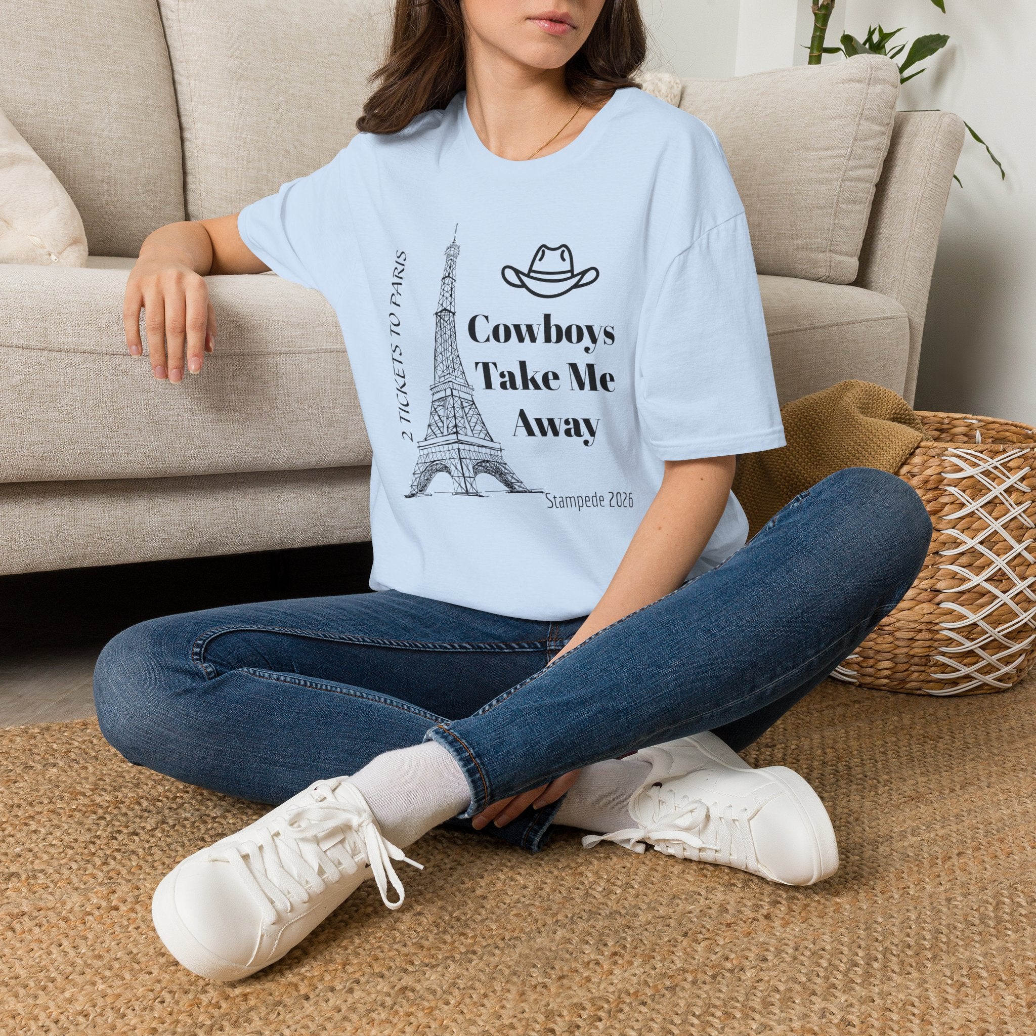 Stampede Pride | Cowboys Take Me to Paris Tee — Paris Eiffel Tower Cowboy Hat Graphic T-Shirt
