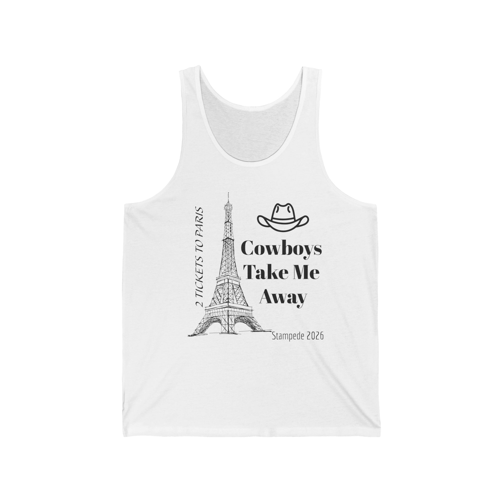 Stampede Pride | CowboyTake Me Away Tank Top – Paris Eiffel Tower Cowboy Hat Graphic