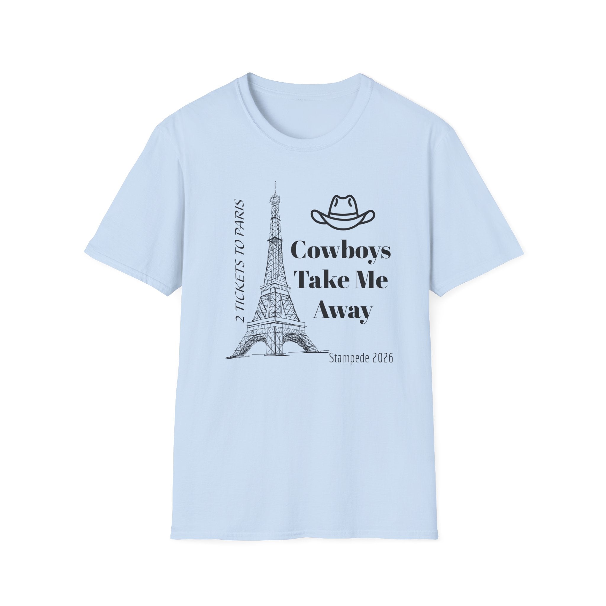 Stampede Pride | Cowboys Take Me to Paris Tee — Paris Eiffel Tower Cowboy Hat Graphic T-Shirt