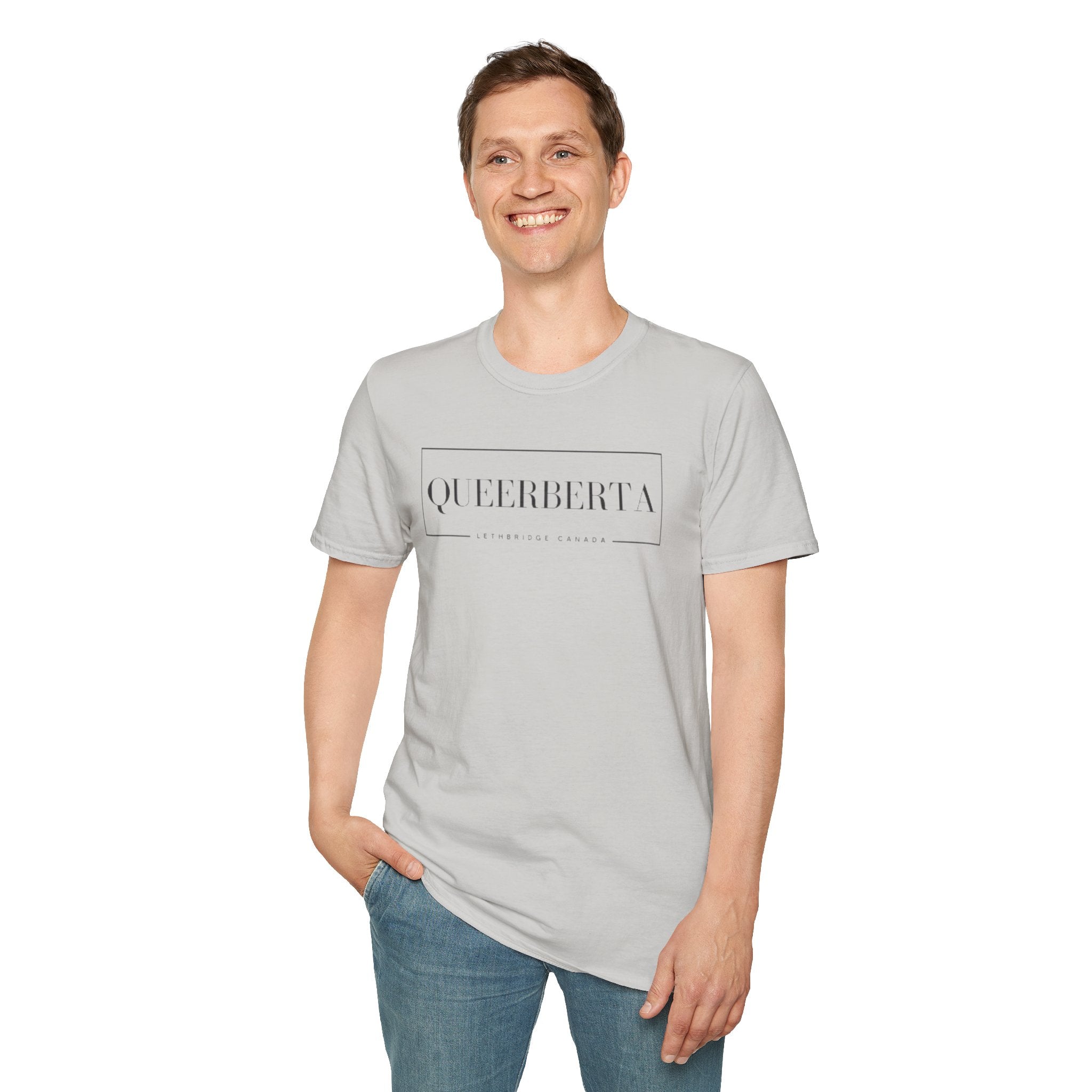 Lethbridge Queerberta | LGBTQ+ Pride Minimalist Logo Tee