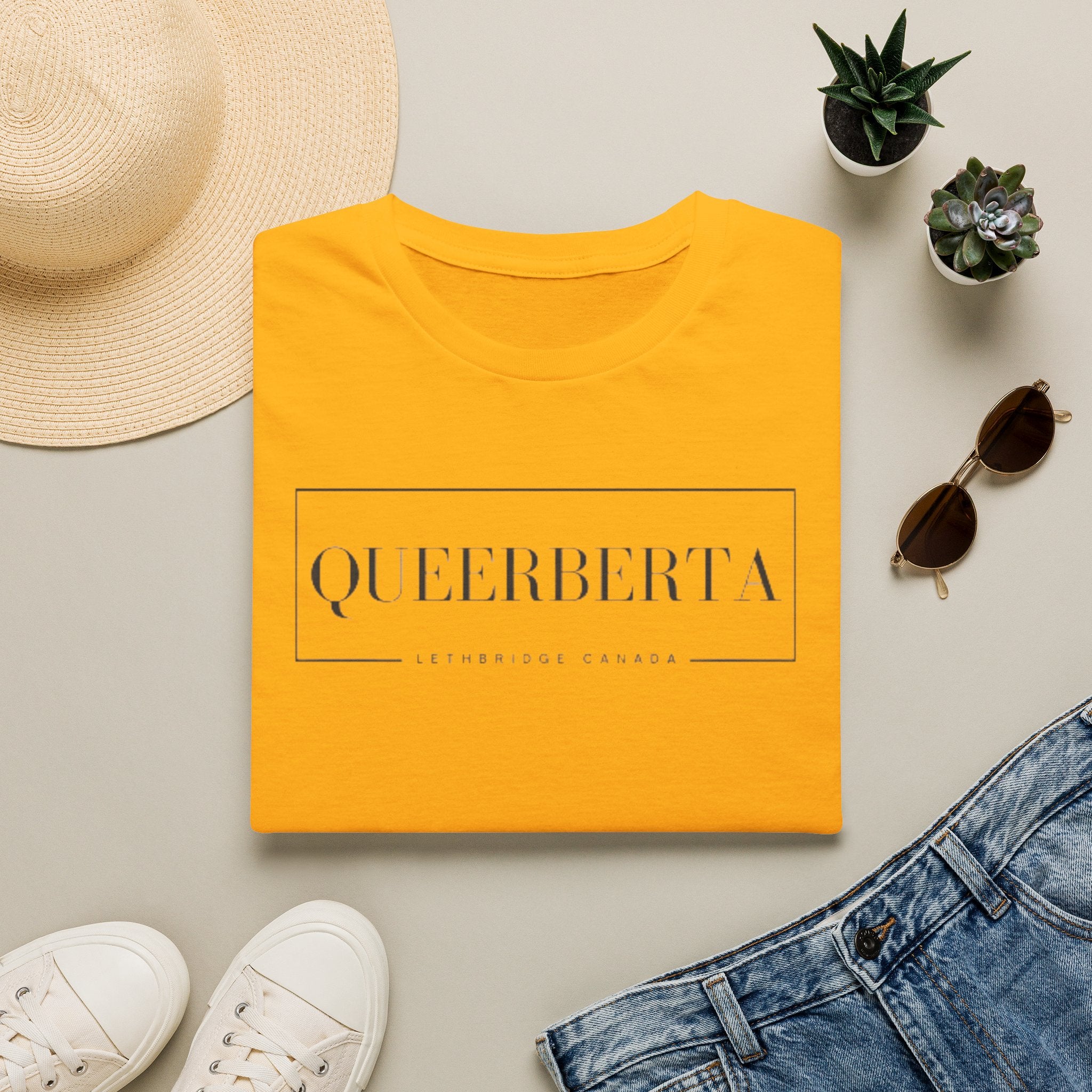 Lethbridge Queerberta | LGBTQ+ Pride Minimalist Logo Tee
