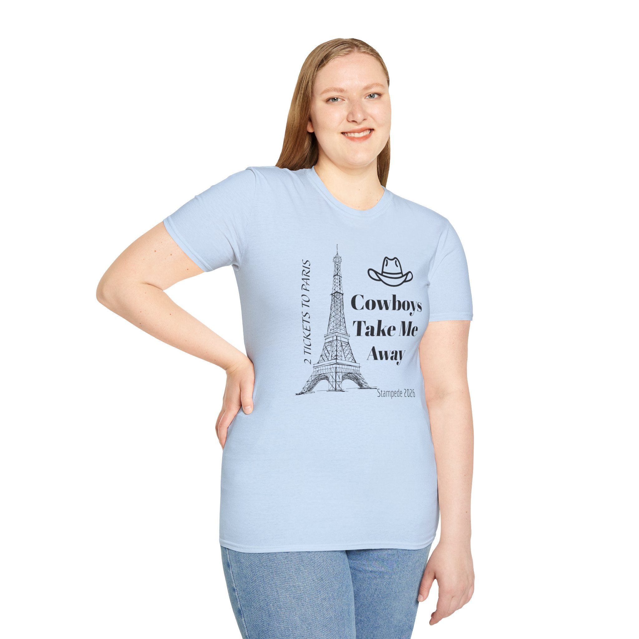 Stampede Pride | Cowboys Take Me to Paris Tee — Paris Eiffel Tower Cowboy Hat Graphic T-Shirt