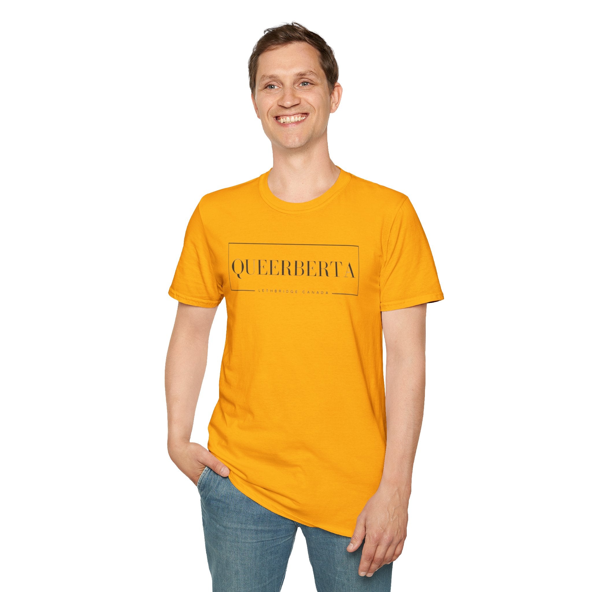 Lethbridge Queerberta | LGBTQ+ Pride Minimalist Logo Tee