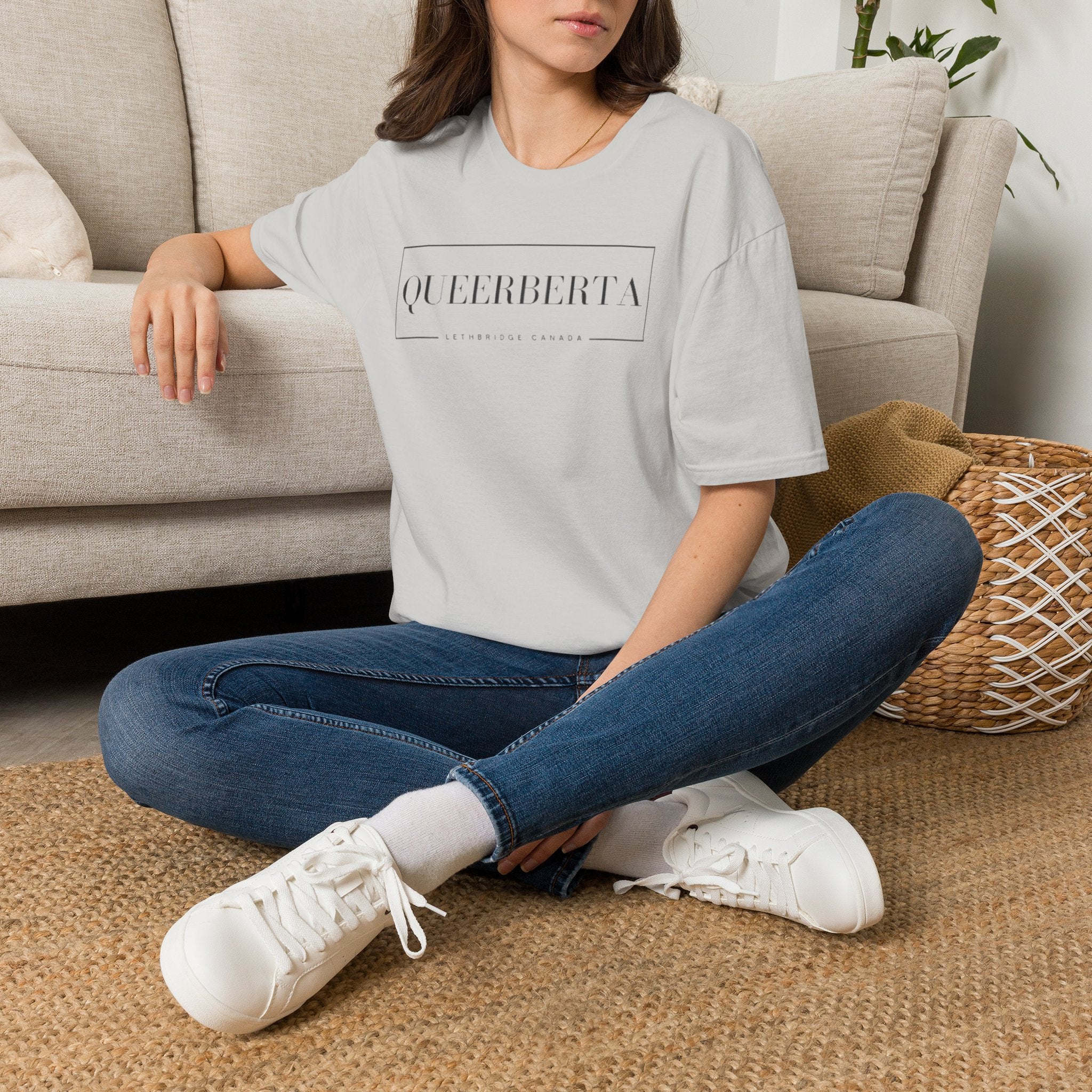 Lethbridge Queerberta | LGBTQ+ Pride Minimalist Logo Tee