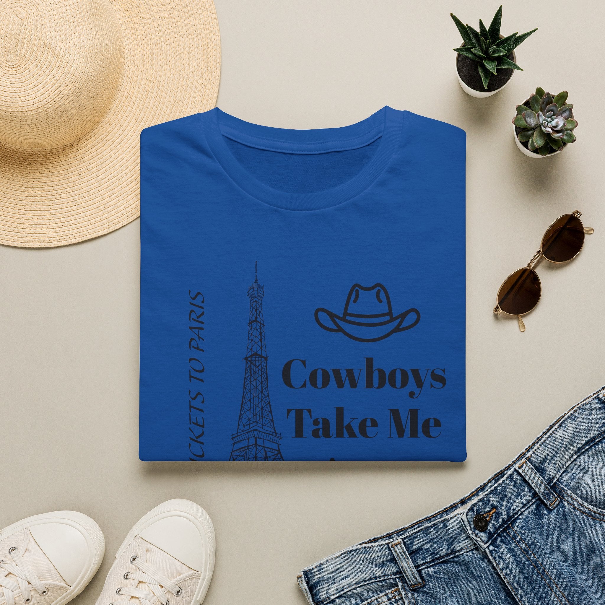 Stampede Pride | Cowboys Take Me to Paris Tee — Paris Eiffel Tower Cowboy Hat Graphic T-Shirt